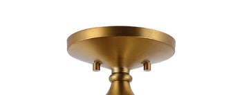Marfa 14" Glass/Iron Farmhouse Modern LED Flush Mount - JONATHAN Y